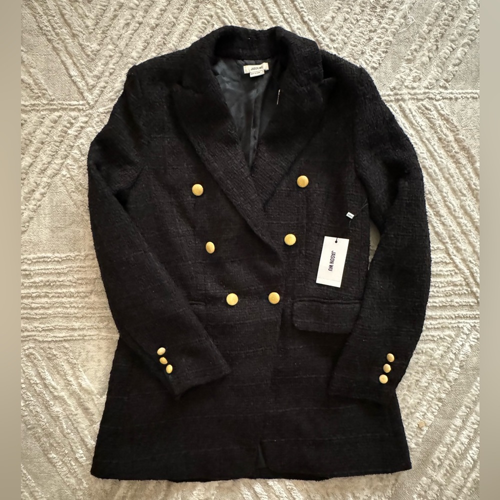 Black tweed blazer jacket